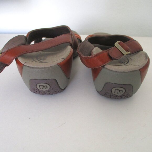 Merrell Womens Brown Leather Slingback 2" Wedge Sandal NWOB - Size 6M - Picture 7 of 8